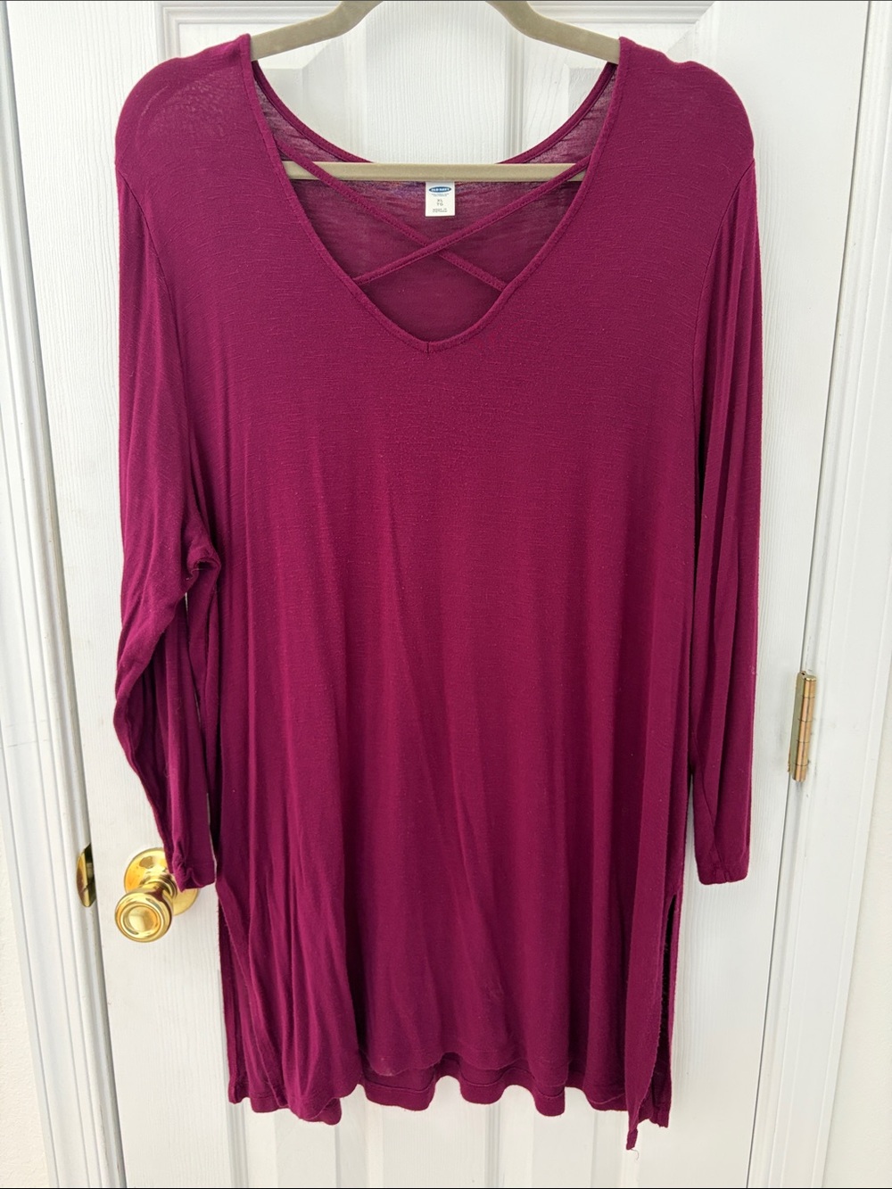 Old Navy Crisscross V-Neck Tunic - Berry Plum